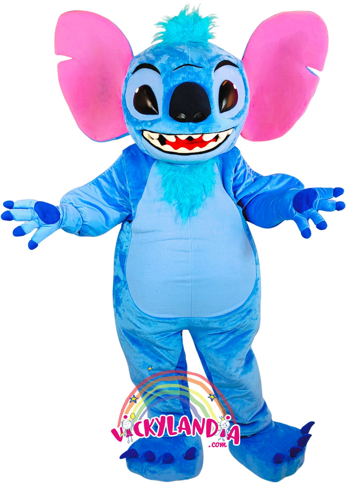 Orejotas celestes, mirada traviesa y pelaje adorable. El Extraterrestre Peludo Celeste es perfecto para animaciones infantiles, eventos temáticos y promociones que buscan color, simpatía y conexión con el público.