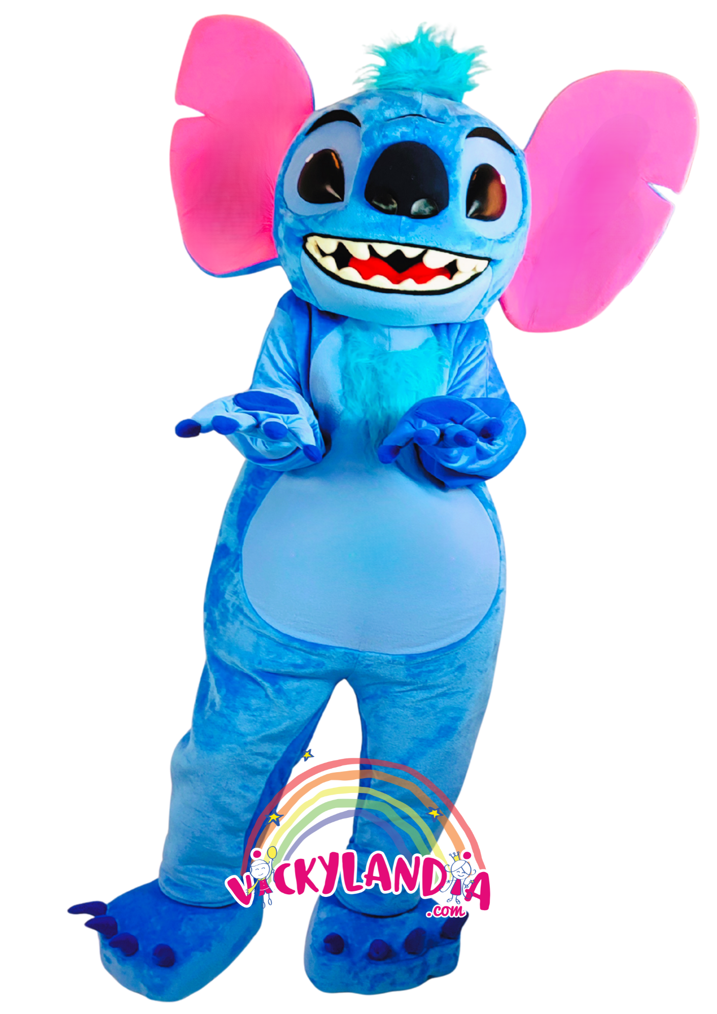 Orejotas celestes, mirada traviesa y pelaje adorable. El Extraterrestre Peludo Celeste es perfecto para animaciones infantiles, eventos temáticos y promociones que buscan color, simpatía y conexión con el público.