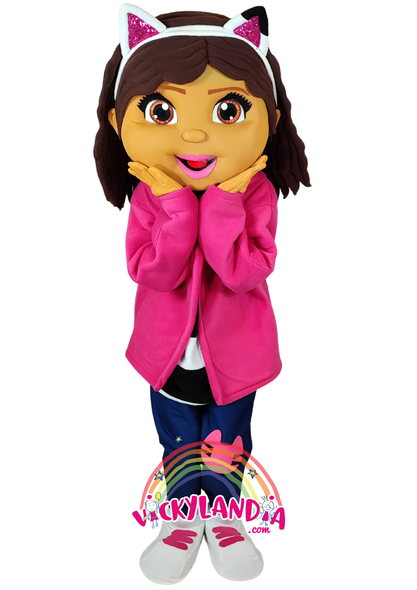 Descubre la magia de nuestro muñeco publicitario de Niña Gatuna en Vickylandia. Son disfraces cabezones perfectos para fiestas infantiles, shows, cumpleaños, estrategias publicitarias, carnavales, fiestas patronales, espectáculos, cabalgatas y cualquier tipo de evento.