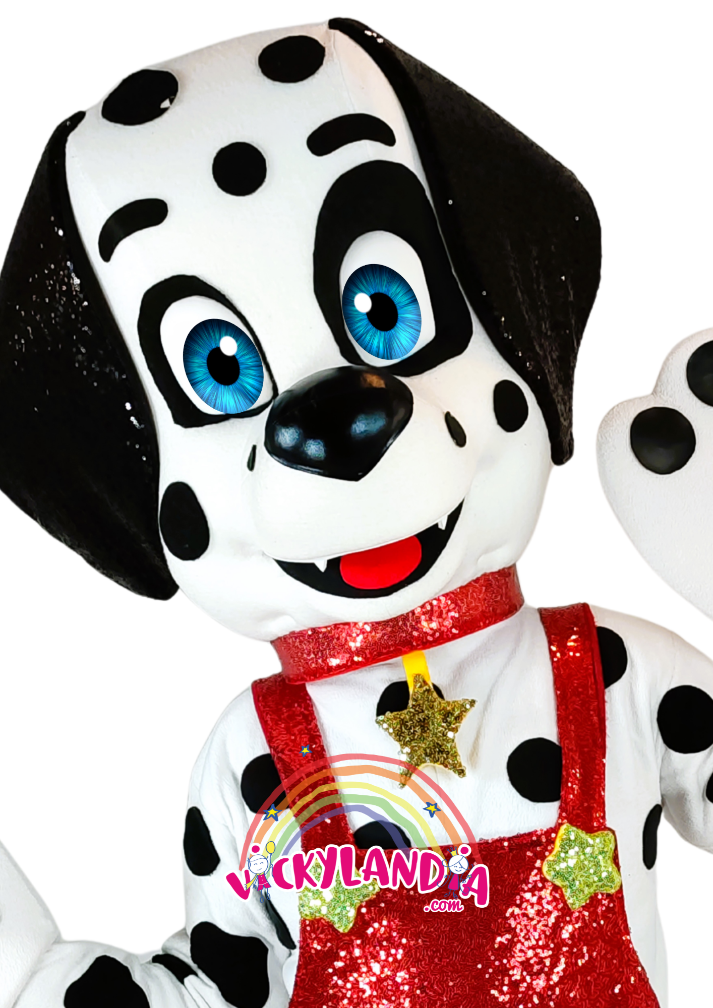 Con su peto rojo de lentejuelas y ojazos azules, Dalmi Star es pura energía y encanto. Perfecto para animaciones infantiles, eventos temáticos y promociones que buscan destacar con estilo y simpatía. Perro dálmata