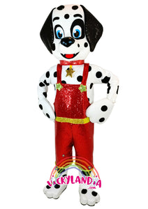 Descubre la magia de nuestro muñeco publicitario del Perro Dálmata Glitter en Vickylandia. Son disfraces cabezones perfectos para fiestas infantiles, shows, cumpleaños, estrategias publicitarias, carnavales, fiestas patronales, espectáculos, cabalgatas y cualquier tipo de evento.