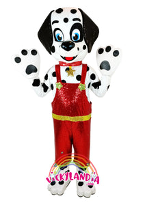 Descubre la magia de nuestro muñeco publicitario del Perro Dálmata Glitter en Vickylandia. Son disfraces cabezones perfectos para fiestas infantiles, shows, cumpleaños, estrategias publicitarias, carnavales, fiestas patronales, espectáculos, cabalgatas y cualquier tipo de evento.