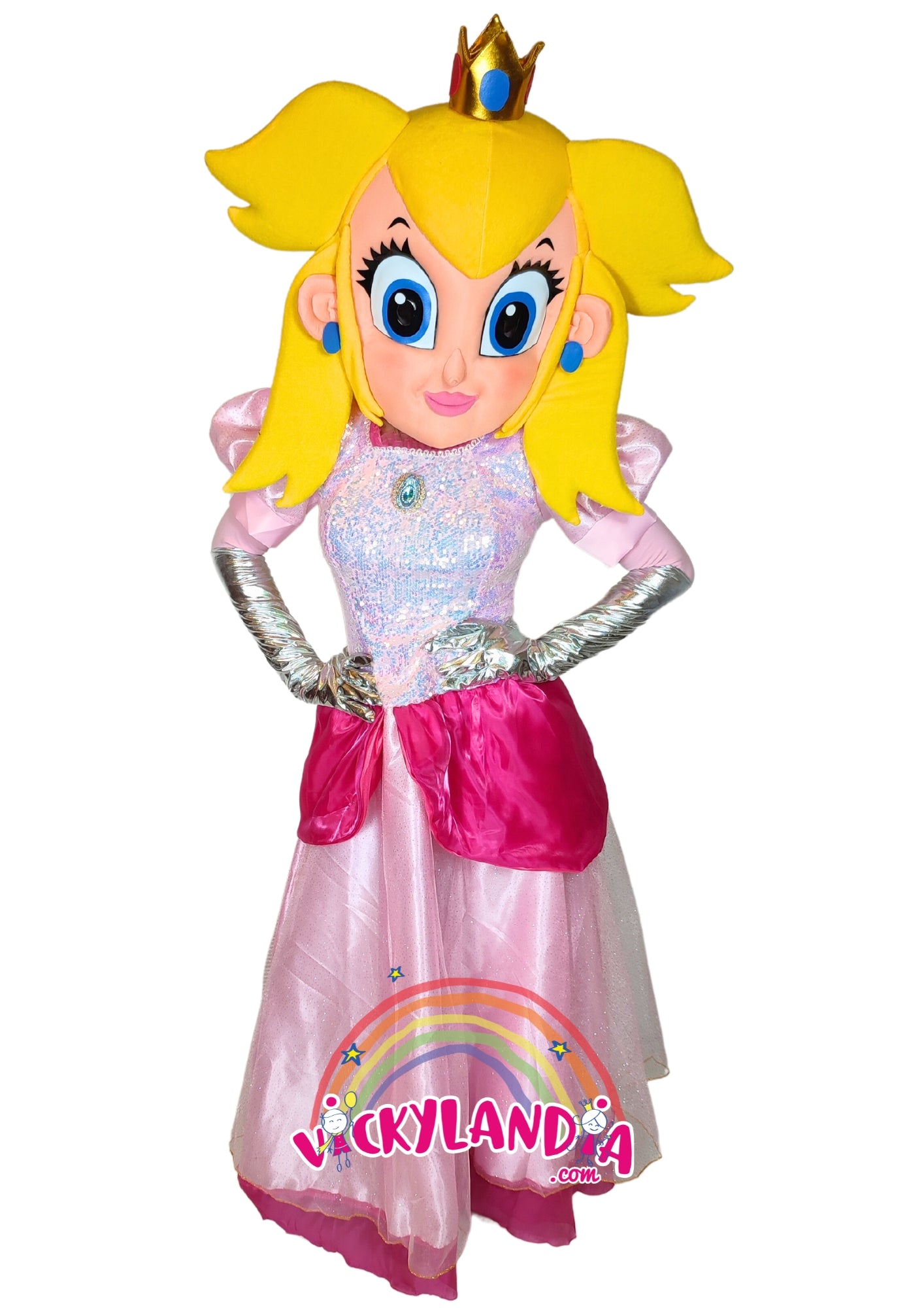 Descubre la magia de nuestro muñeco publicitario de Princesa de los Videojuegos en Vickylandia. Son disfraces cabezones perfectos para fiestas infantiles, shows, cumpleaños, estrategias publicitarias, carnavales, fiestas patronales, espectáculos, cabalgatas y cualquier tipo de evento.