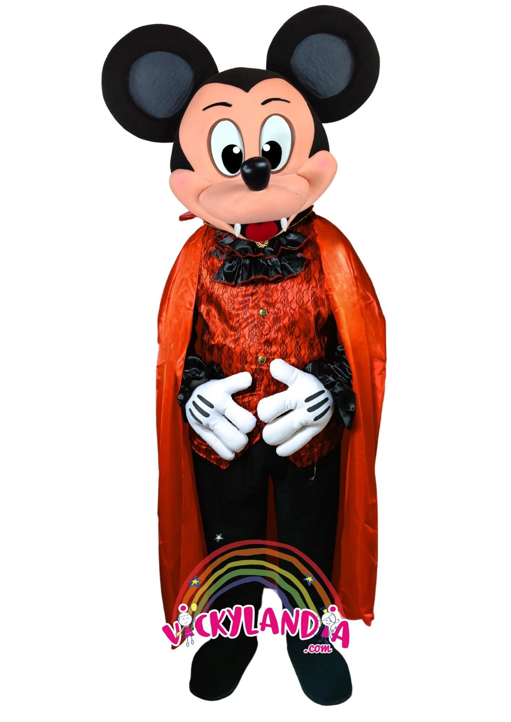 Descubre la magia de nuestro muñeco publicitario de Ratón Drácula en Vickylandia. Son disfraces cabezones perfectos para fiestas infantiles, shows, cumpleaños, estrategias publicitarias, carnavales, fiestas patronales, espectáculos, cabalgatas y cualquier tipo de evento.