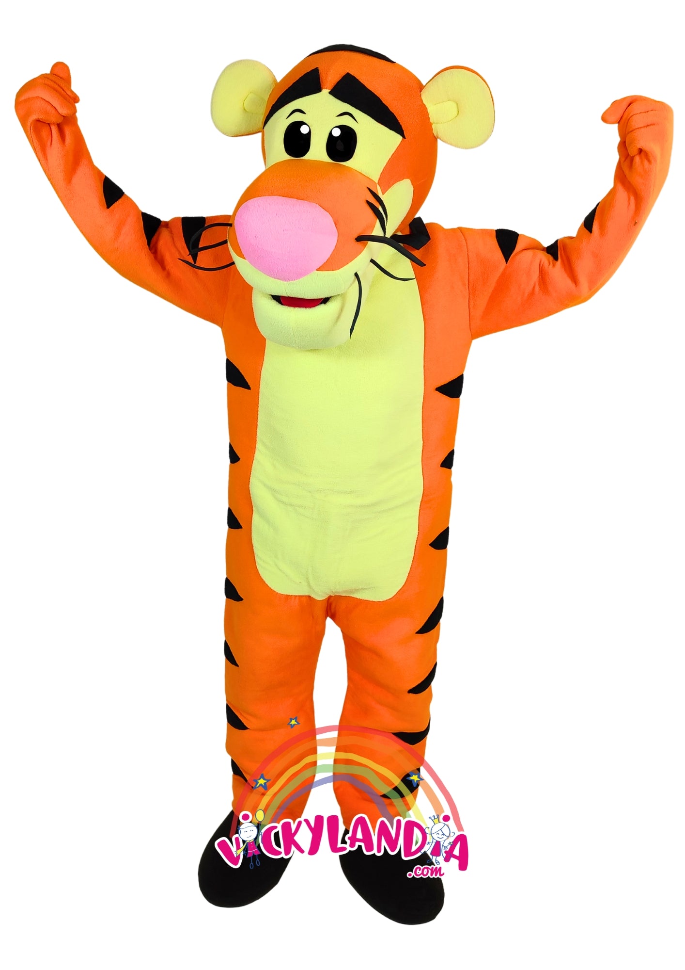 Descubre la magia de nuestro muñeco publicitario de Tigre en Vickylandia. Son disfraces cabezones perfectos para fiestas infantiles, shows, cumpleaños, estrategias publicitarias, espectáculos, cabalgatas y cualquier tipo de evento.