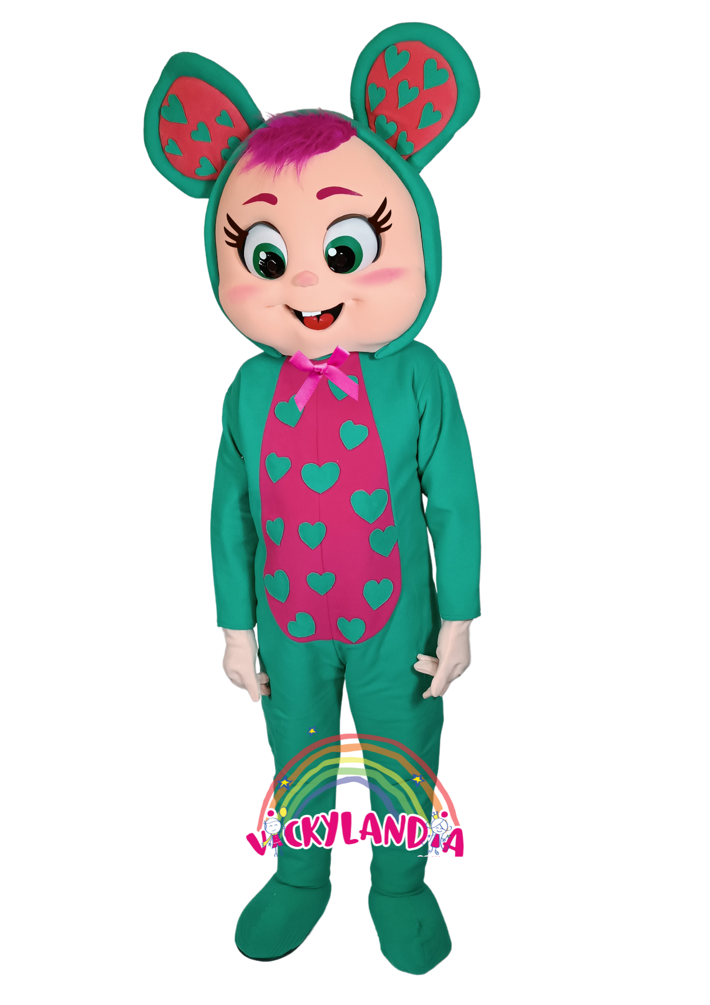 Descubre la magia de nuestro muñeco publicitario de Bebé Ratoncita Llorón en Vickylandia. Son disfraces cabezones perfectos para fiestas infantiles, shows, cumpleaños, estrategias publicitarias, espectáculos, cabalgatas y cualquier tipo de evento.