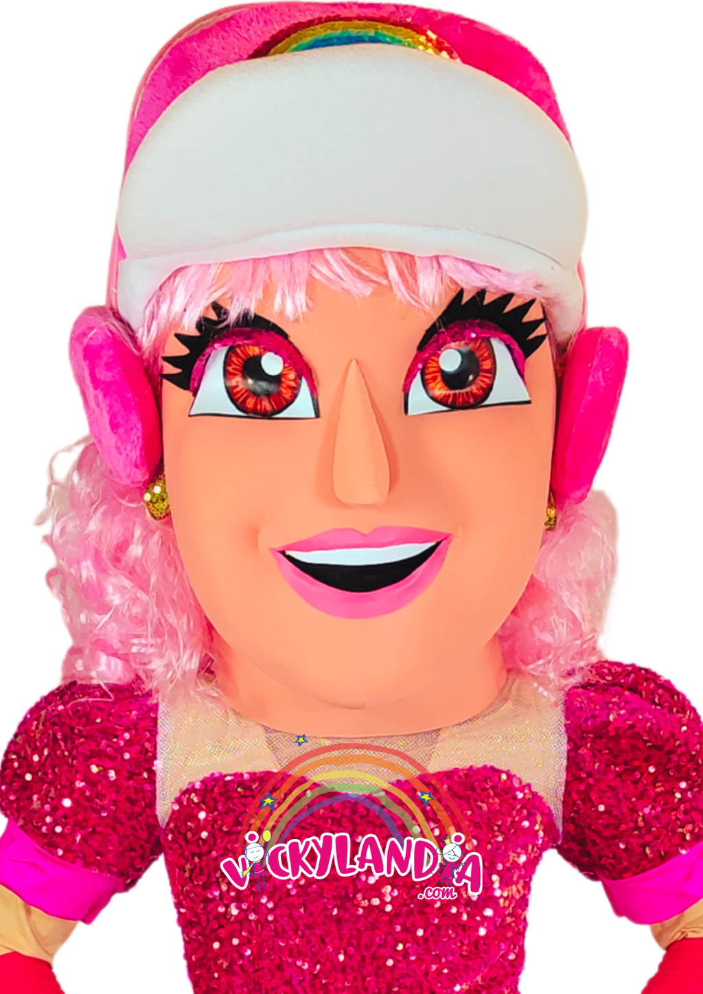 Melena rosa, outfit con brillo y energía de estrella. Chica Pinky es ideal para animaciones infantiles, eventos temáticos y promociones que buscan color, actitud y conexión con el público.
