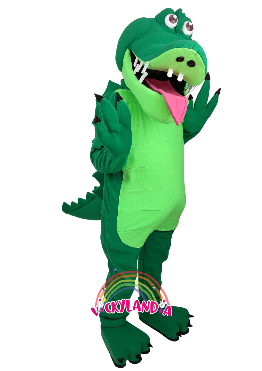 Descubre la magia de nuestro muñeco publicitario de Cocodrilo en Vickylandia. Son disfraces cabezones perfectos para fiestas infantiles, shows, cumpleaños, estrategias publicitarias, carnavales, fiestas patronales, espectáculos, cabalgatas y cualquier tipo de evento.