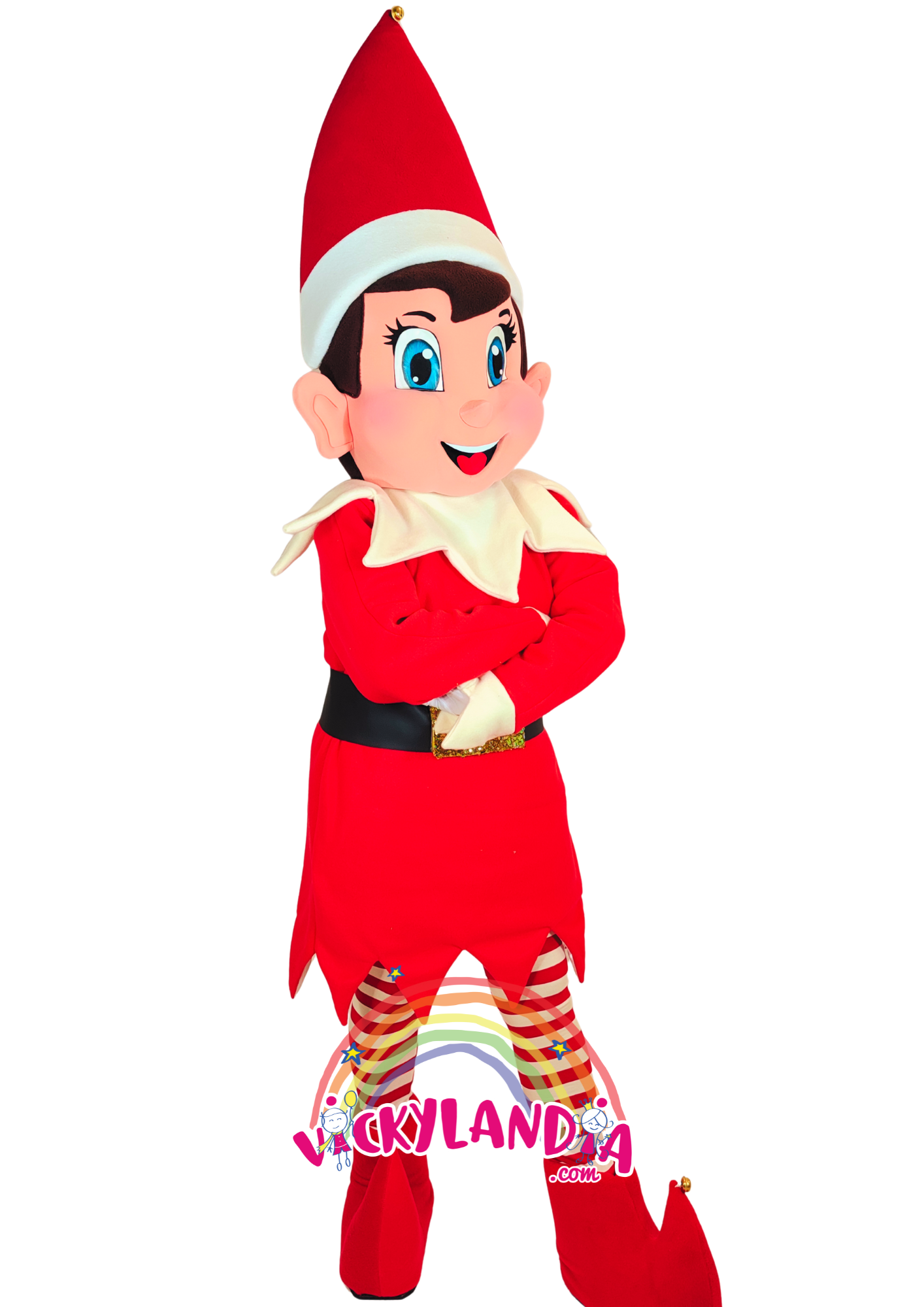 Gorro rojo puntiagudo, camisón festivo con cinturón negro, zapatos mágicos y medias rayadas. Duende Navideño es ideal para animaciones infantiles, fiestas temáticas y promociones que buscan ternura, color y conexión con el público. Su estilo alegre y actitud juguetona lo convierten en la estrella de cualquier celebración invernal.