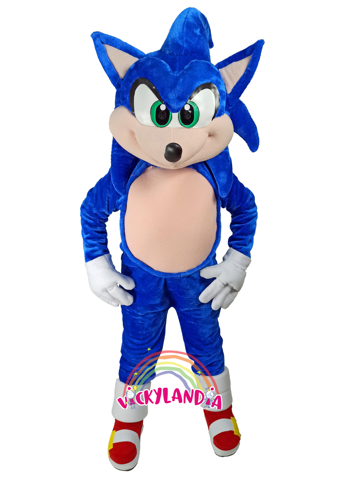Descubre la magia de nuestro muñeco publicitario de Superhéroe Erizo Azul en Vickylandia. Son disfraces cabezones perfectos para fiestas infantiles, shows, cumpleaños, estrategias publicitarias, espectáculos, cabalgatas y cualquier tipo de evento.
