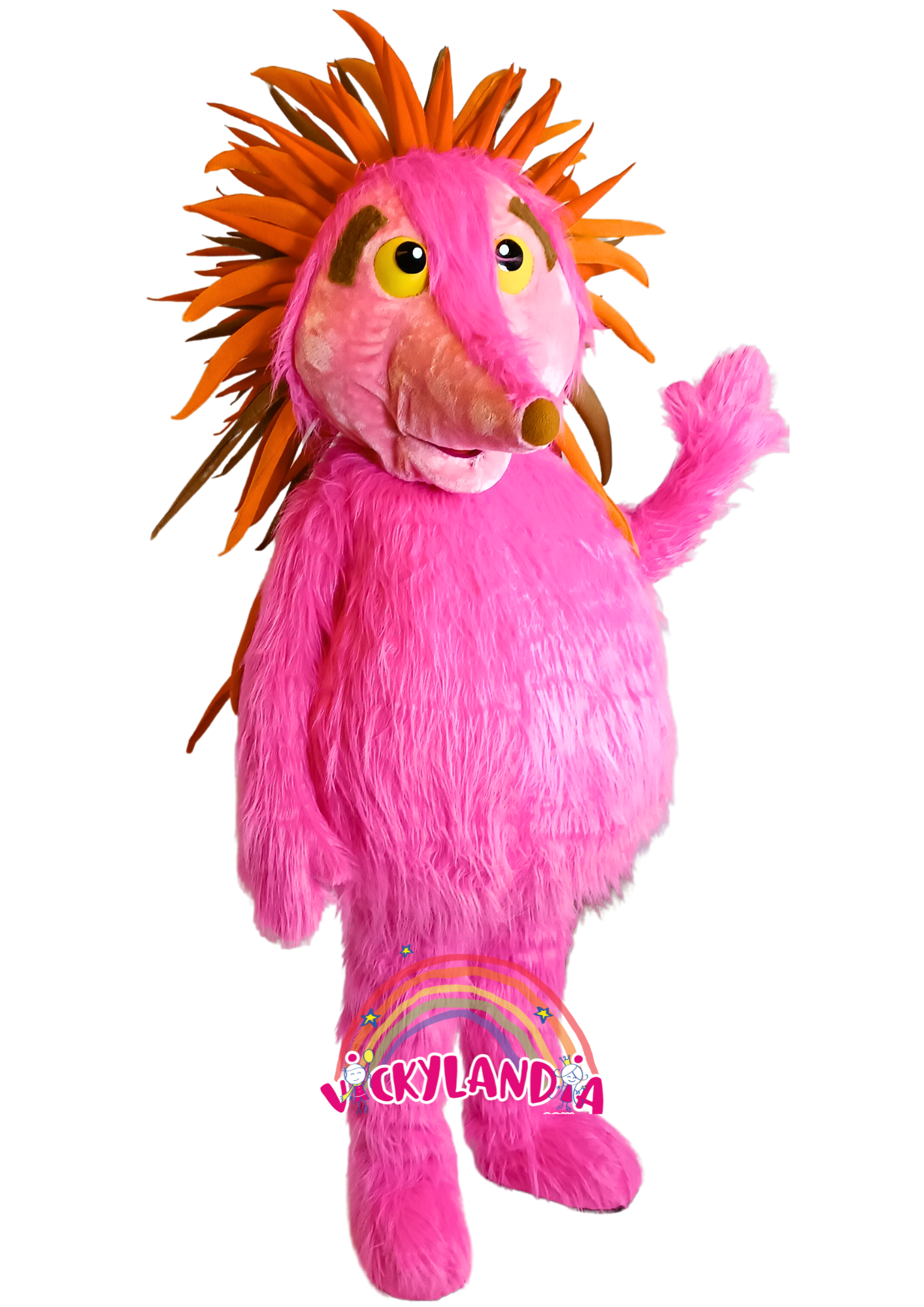 Descubre la magia de nuestro muñeco publicitario de Erizo Rosa en Vickylandia. Son disfraces cabezones perfectos para fiestas infantiles, shows, cumpleaños, estrategias publicitarias, carnavales, fiestas patronales, espectáculos, cabalgatas y cualquier tipo de evento.