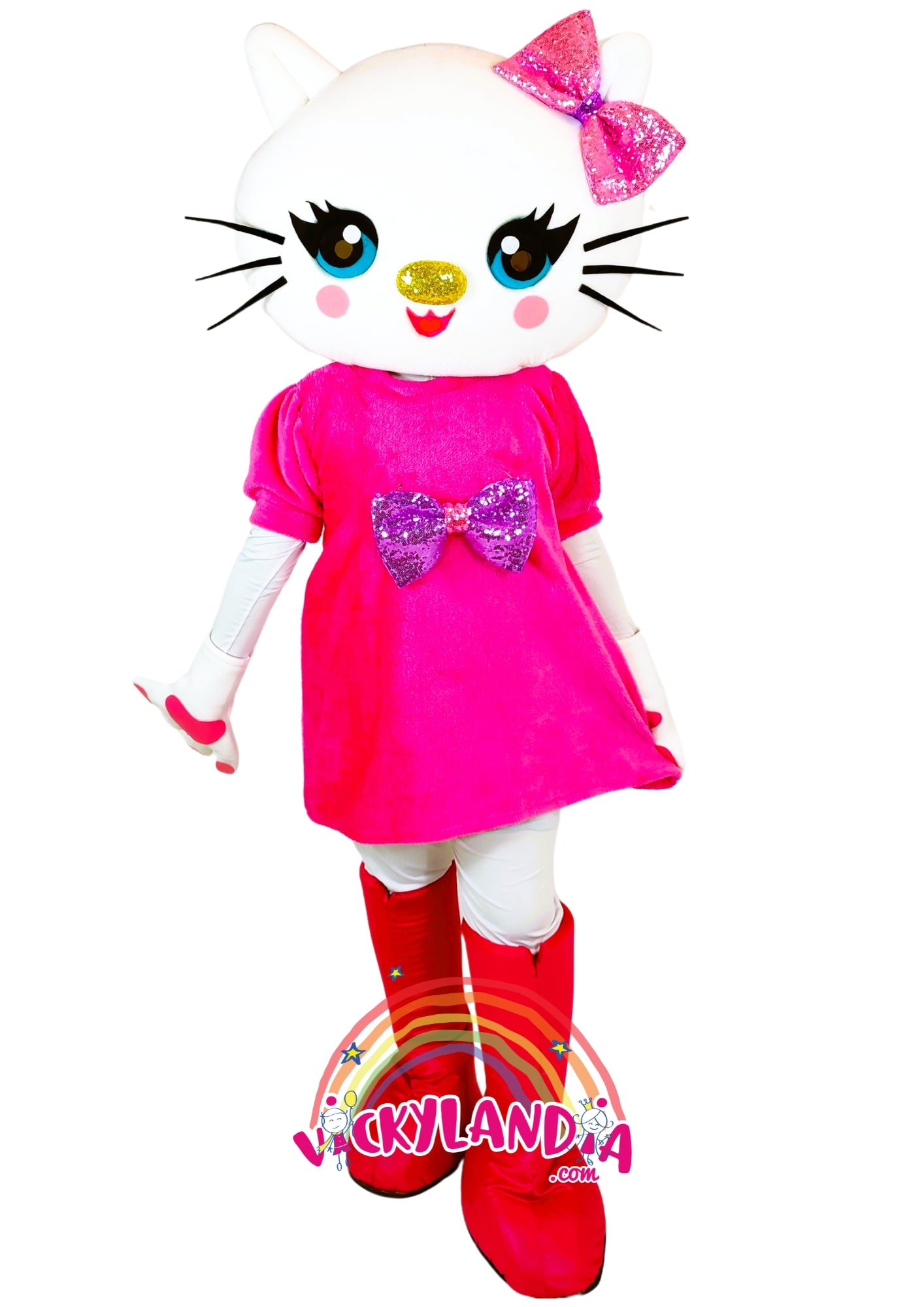 Descubre la magia de nuestro muñeco publicitario de Gatuchi en Vickylandia. Son disfraces cabezones perfectos para fiestas infantiles, shows, cumpleaños, estrategias publicitarias, carnavales, fiestas patronales, espectáculos, cabalgatas y cualquier tipo de evento.