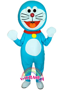 Disfraz cabezón de gato azul adulto