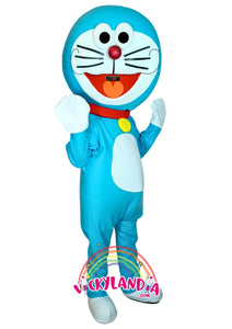 Disfraz cabezón de gato azul adulto