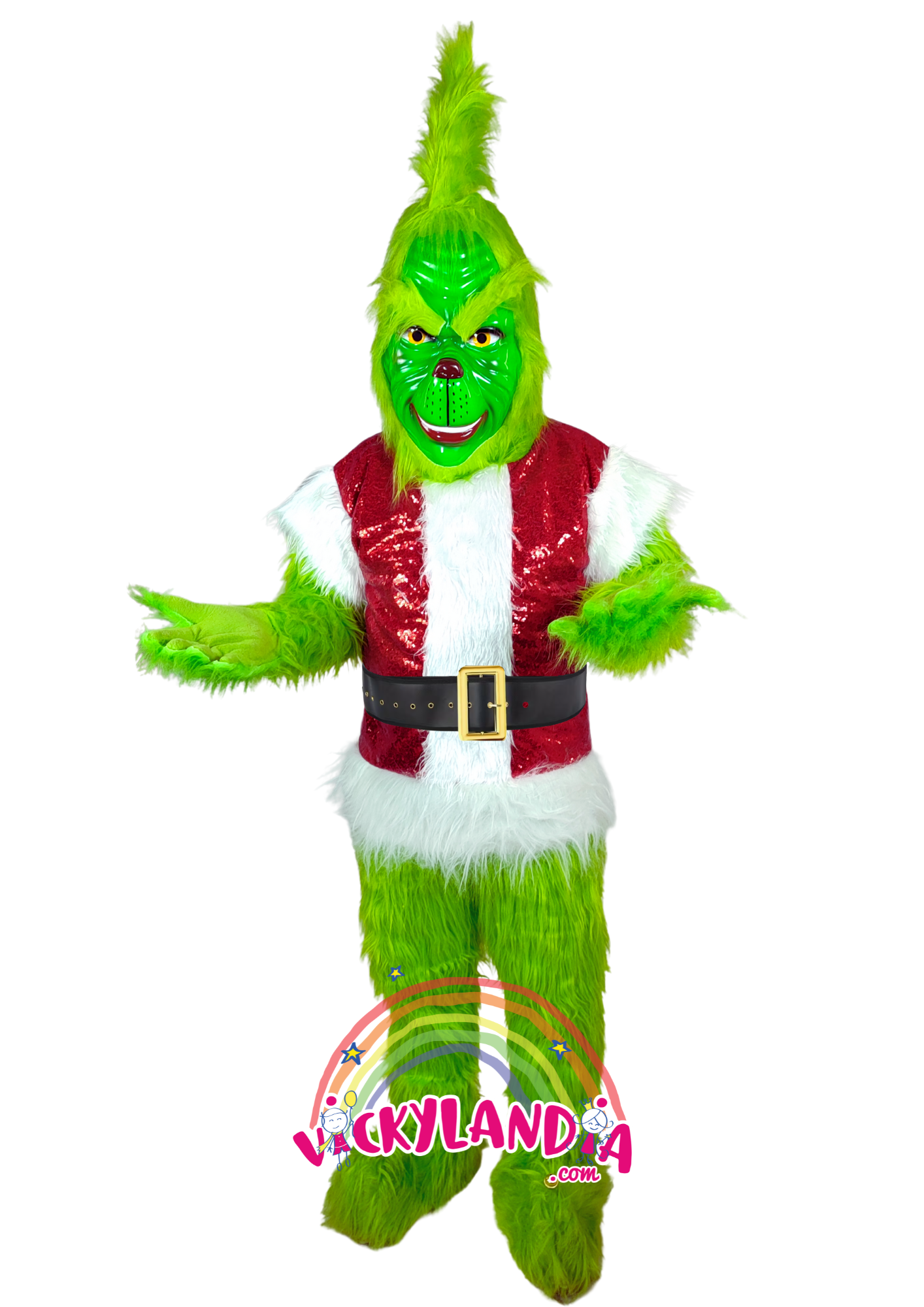 Descubre la magia de nuestro muñeco publicitario de Monstruo Navideño Grinch en Vickylandia. Son disfraces cabezones perfectos para fiestas infantiles, shows, cumpleaños, estrategias publicitarias, espectáculos, cabalgatas y cualquier tipo de evento.