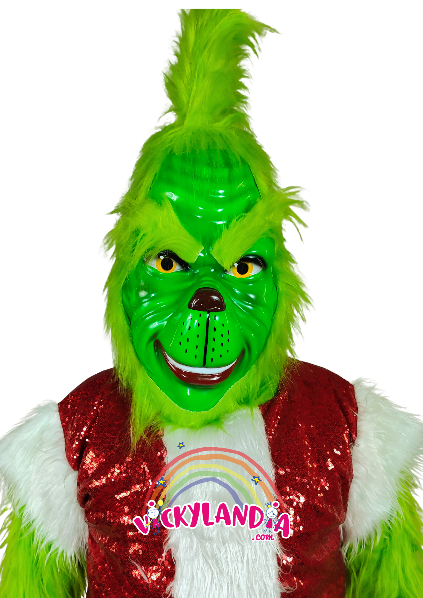 Descubre la magia de nuestro muñeco publicitario de Monstruo Navideño Grinch en Vickylandia. Son disfraces cabezones perfectos para fiestas infantiles, shows, cumpleaños, estrategias publicitarias, espectáculos, cabalgatas y cualquier tipo de evento.