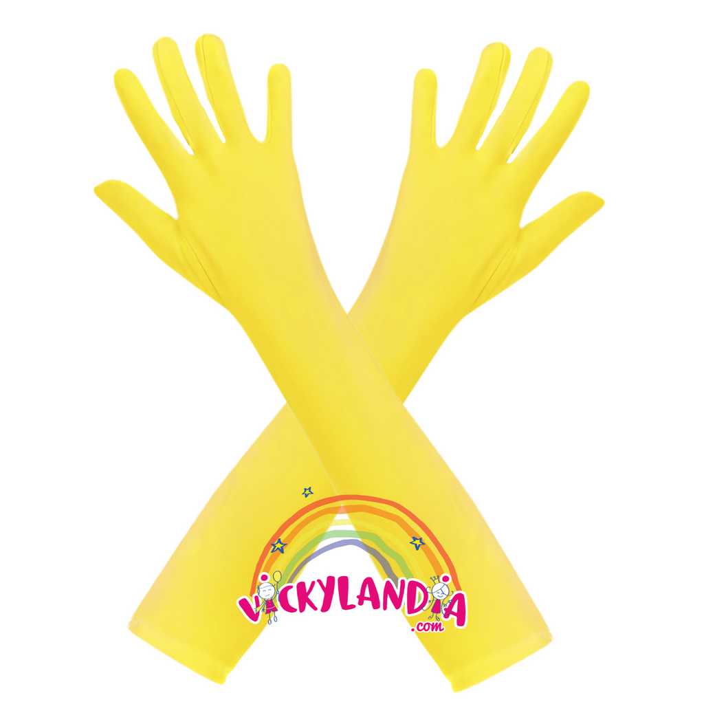 Guantes largos amarillos, el toque perfecto para completar disfraces y cosplay con elegancia y color