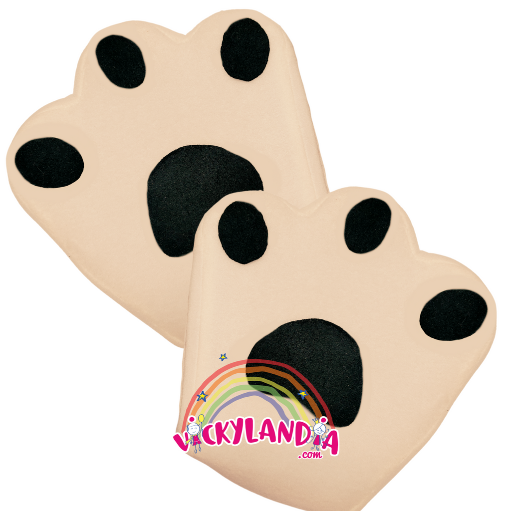 Guantes de goma espuma blanco roto, el complemento ideal para disfraces de perros caninos en publicidad