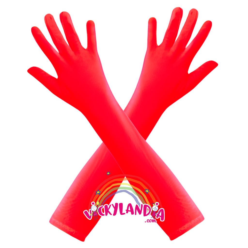 Guantes largos rojos, el complemento perfecto para disfraces y looks de impacto.