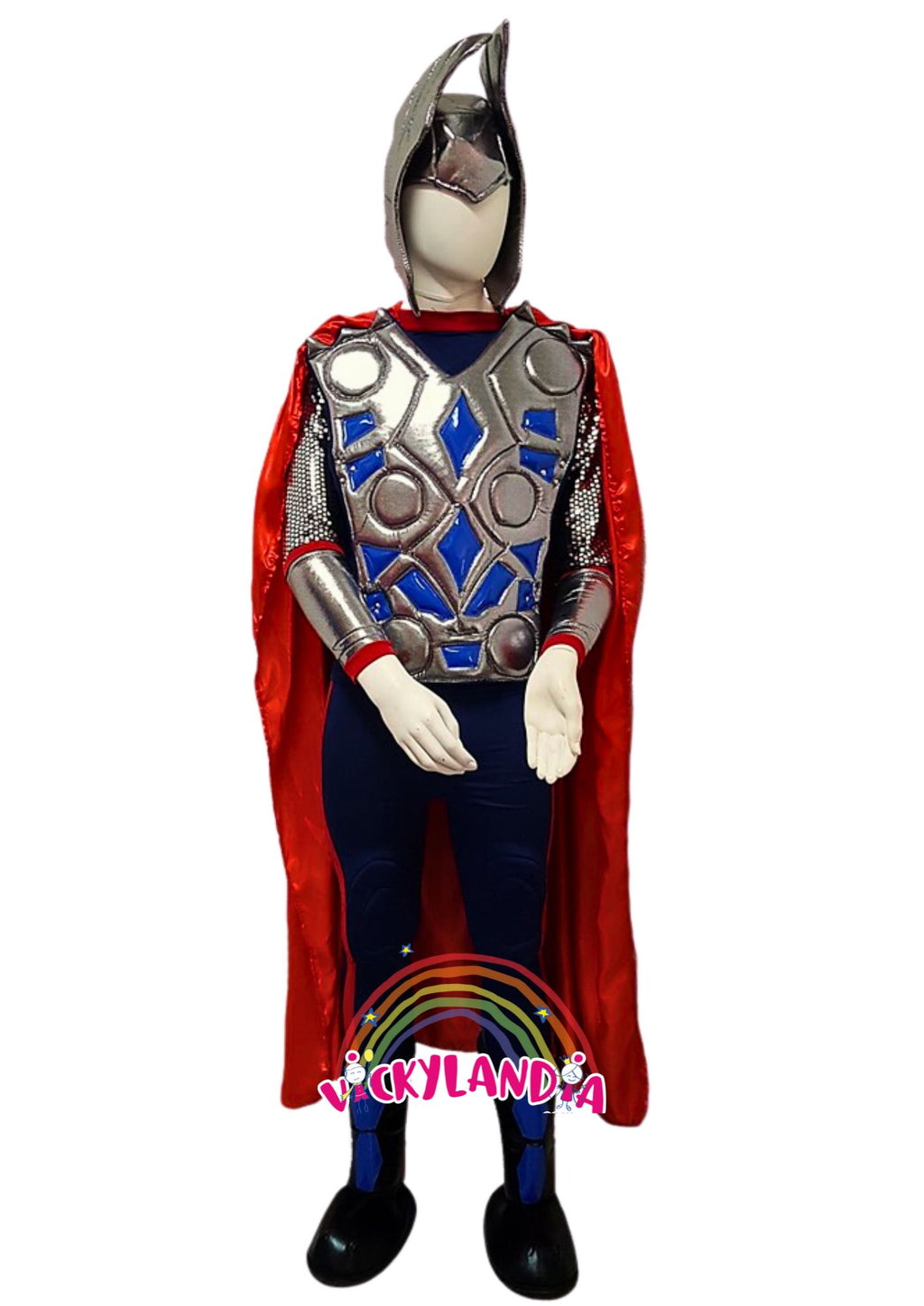 Descubre la magia de nuestro personaje promocional de Guerrero Poderoso Cosplay en Vickylandia. Estos trajes son ideales para animar fiestas infantiles, shows, cumpleaños, campañas publicitarias fiestas patronales, espectáculos, desfiles y todo tipo de eventos. ¡Dale un toque especial a tu ocasión con nuestros emocionantes disfraces!