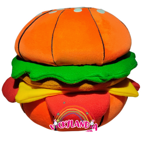 Hamburguesa de espuma gigante para disfraces y cosplay. Realista, cómoda y ligera, perfecta para animaciones, teatro y eventos temáticos