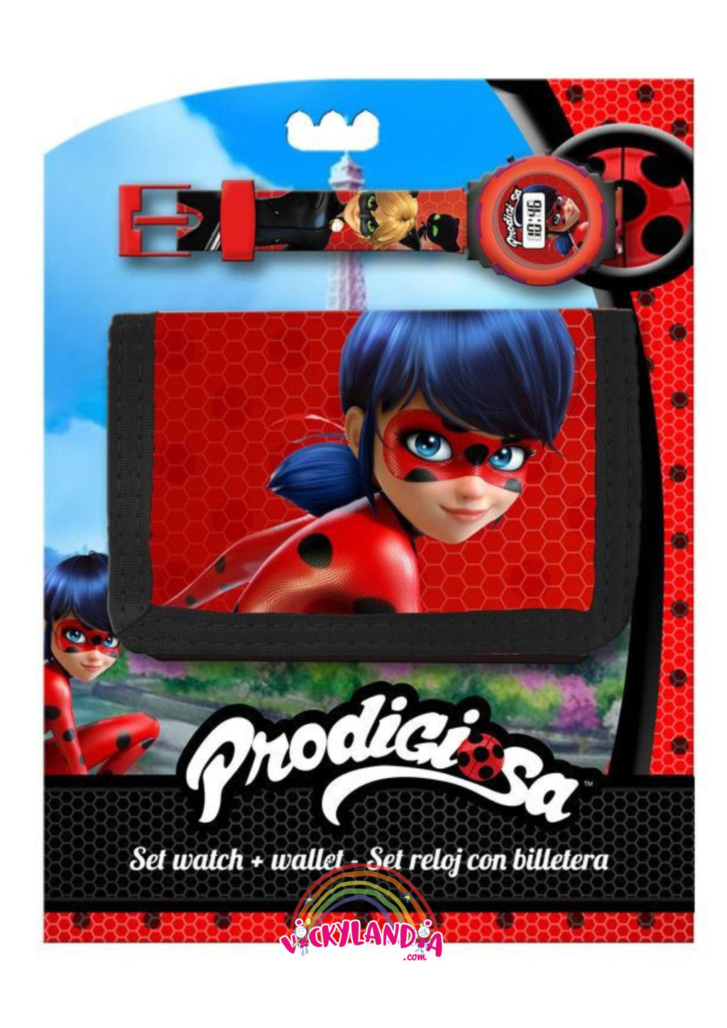 Pack Ladybug miraculous marittene Reloj y Billetera Vickylandia