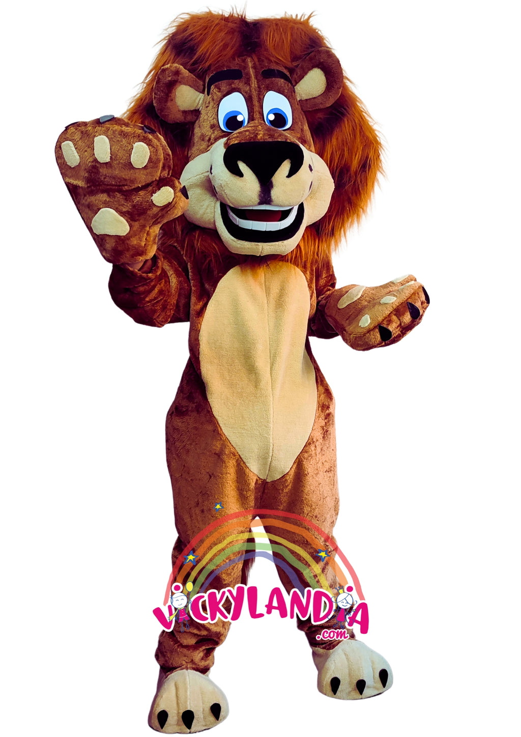 Descubre la magia de nuestro muñeco publicitario de León Rey de la Selva en Vickylandia. Son disfraces cabezones perfectos para fiestas infantiles, shows, cumpleaños, estrategias publicitarias, carnavales, fiestas patronales, espectáculos, cabalgatas y cualquier tipo de evento.