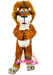 Melena brillante, ojos azules y actitud de rey. Rey de la Selva es ideal para animaciones infantiles, eventos temáticos y promociones que buscan fuerza, ternura y presencia visual.