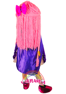 👗💖 Disfraz de Muñeca Lupin con expresión amigable y colores vibrantes. Ideal como muñeco cabezudo y mascota publicitaria. ¡Los niños la adoran!"