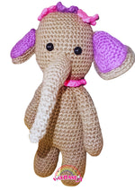 Cargar imagen en el visor de la galería, Muñeco amigurumi de crochet elefante tejido
