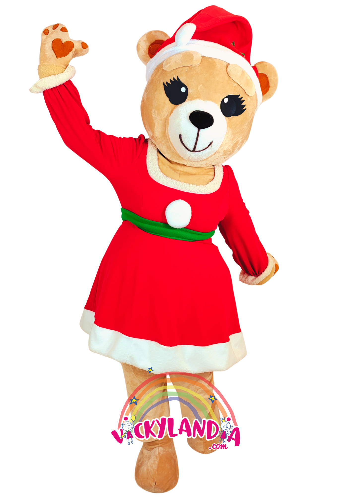 Vestido rojo, gorrito festivo y una sonrisa que derrite corazones. Osita Navideña es ideal para animaciones infantiles, fiestas temáticas y promociones que buscan ternura, color y conexión con el público. Su estilo navideño y actitud dulce la convierten en la estrella de cualquier celebración invernal.