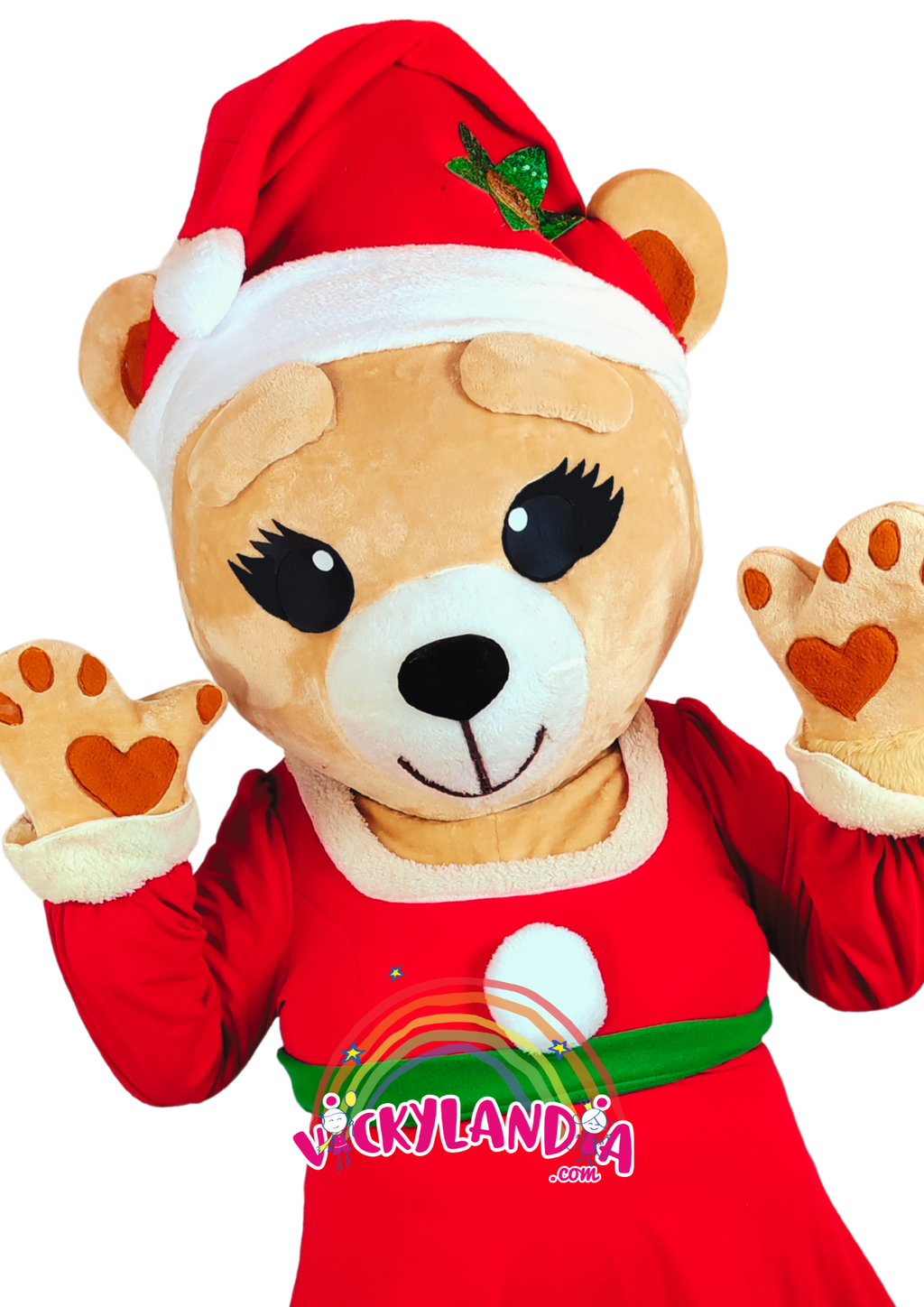 Vestido rojo, gorrito festivo y una sonrisa que derrite corazones. Osita Navideña es ideal para animaciones infantiles, fiestas temáticas y promociones que buscan ternura, color y conexión con el público. Su estilo navideño y actitud dulce la convierten en la estrella de cualquier celebración invernal.