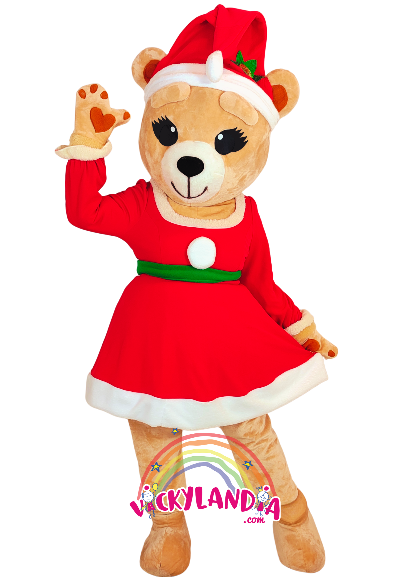 Vestido rojo, gorrito festivo y una sonrisa que derrite corazones. Osita Navideña es ideal para animaciones infantiles, fiestas temáticas y promociones que buscan ternura, color y conexión con el público. Su estilo navideño y actitud dulce la convierten en la estrella de cualquier celebración invernal.