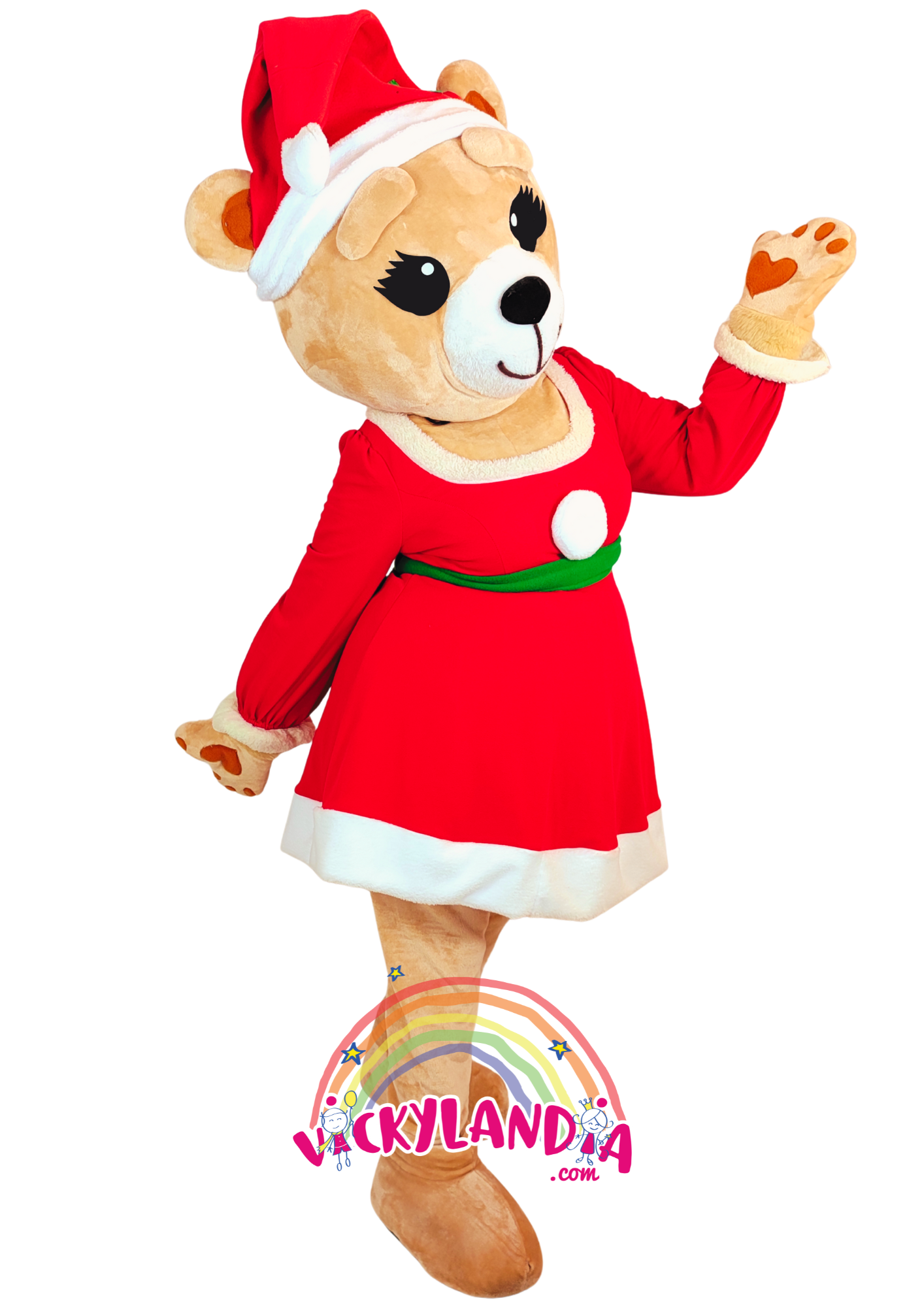 Vestido rojo, gorrito festivo y una sonrisa que derrite corazones. Osita Navideña es ideal para animaciones infantiles, fiestas temáticas y promociones que buscan ternura, color y conexión con el público. Su estilo navideño y actitud dulce la convierten en la estrella de cualquier celebración invernal.