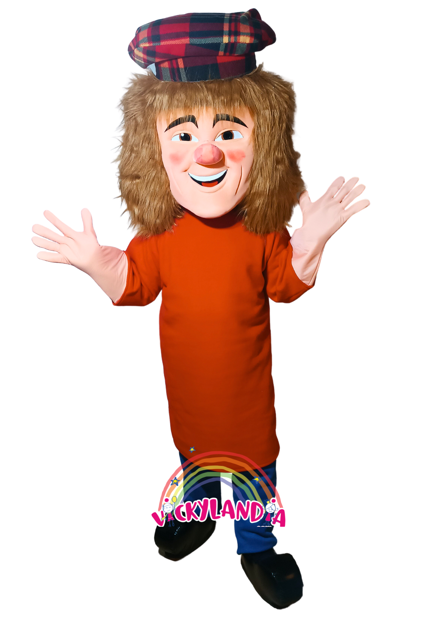 Descubre la magia de nuestro muñeco publicitario de Payaso TV Sombrero a Cuadros en Vickylandia. Son disfraces cabezones perfectos para fiestas infantiles, shows, cumpleaños, estrategias publicitarias, carnavales, fiestas patronales, espectáculos, cabalgatas y cualquier tipo de evento