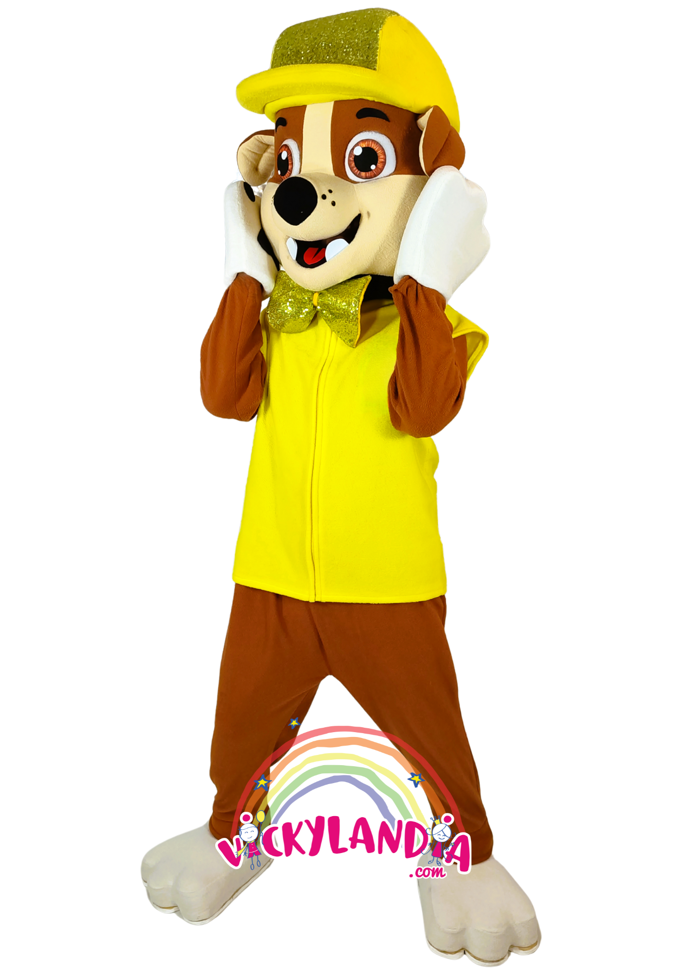 Peludete Brilli Amarillo es ideal para animaciones infantiles, eventos temáticos y promociones que buscan destacar con ternura y color.