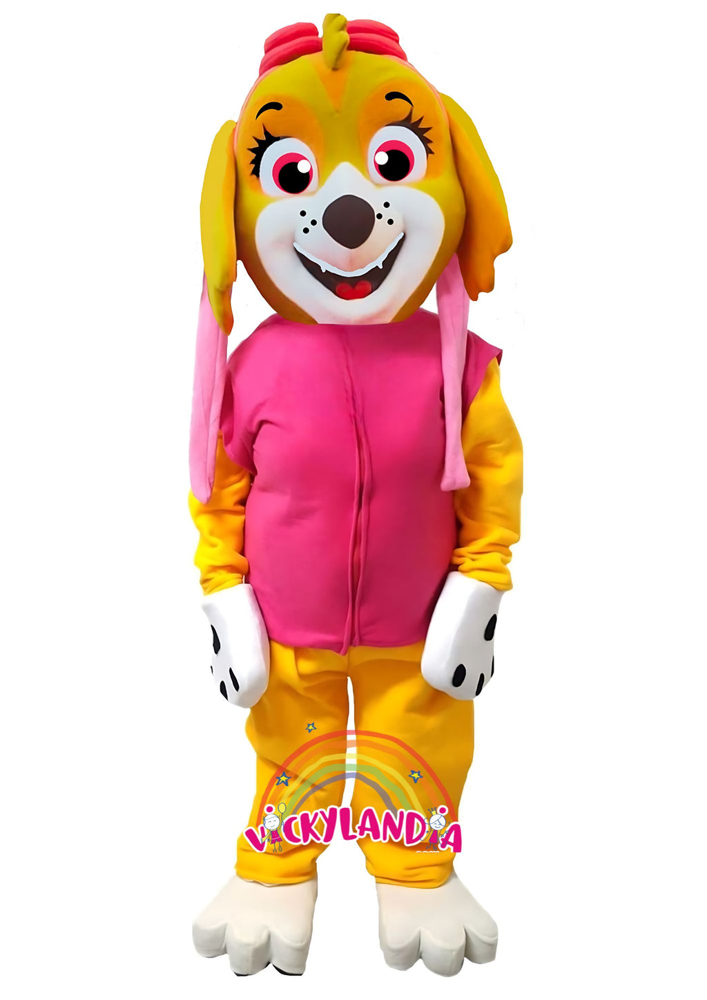 Descubre la magia de nuestro muñeco publicitario de Amiga Peluda Rosa Aviadora en Vickylandia. Son disfraces cabezones perfectos para fiestas infantiles, shows, cumpleaños, estrategias publicitarias, espectáculos, cabalgatas y cualquier tipo de evento