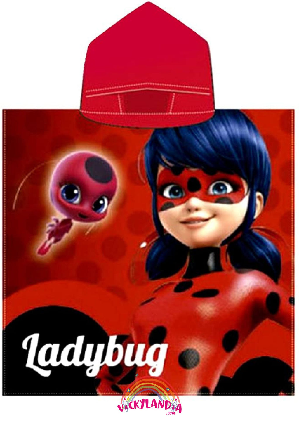 Poncho baño lady bug toalla