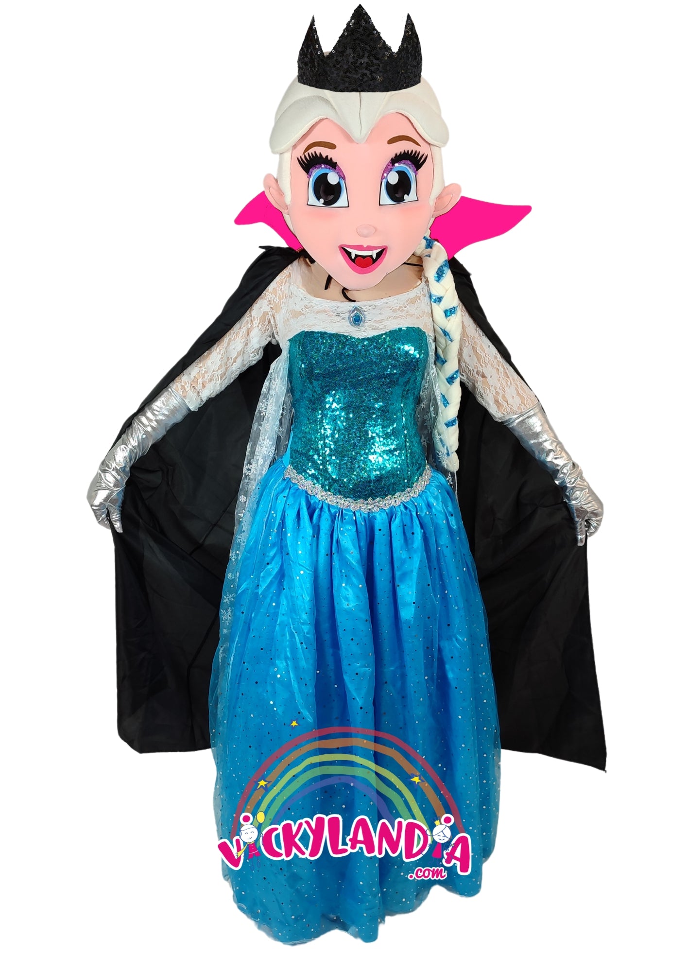 Descubre la magia de nuestro muñeco publicitario de Princesa Vampira del Hielo  en Vickylandia. Son disfraces cabezones perfectos para fiestas infantiles, shows, cumpleaños, estrategias publicitarias, carnavales, fiestas patronales, espectáculos, cabalgatas y cualquier tipo de evento.