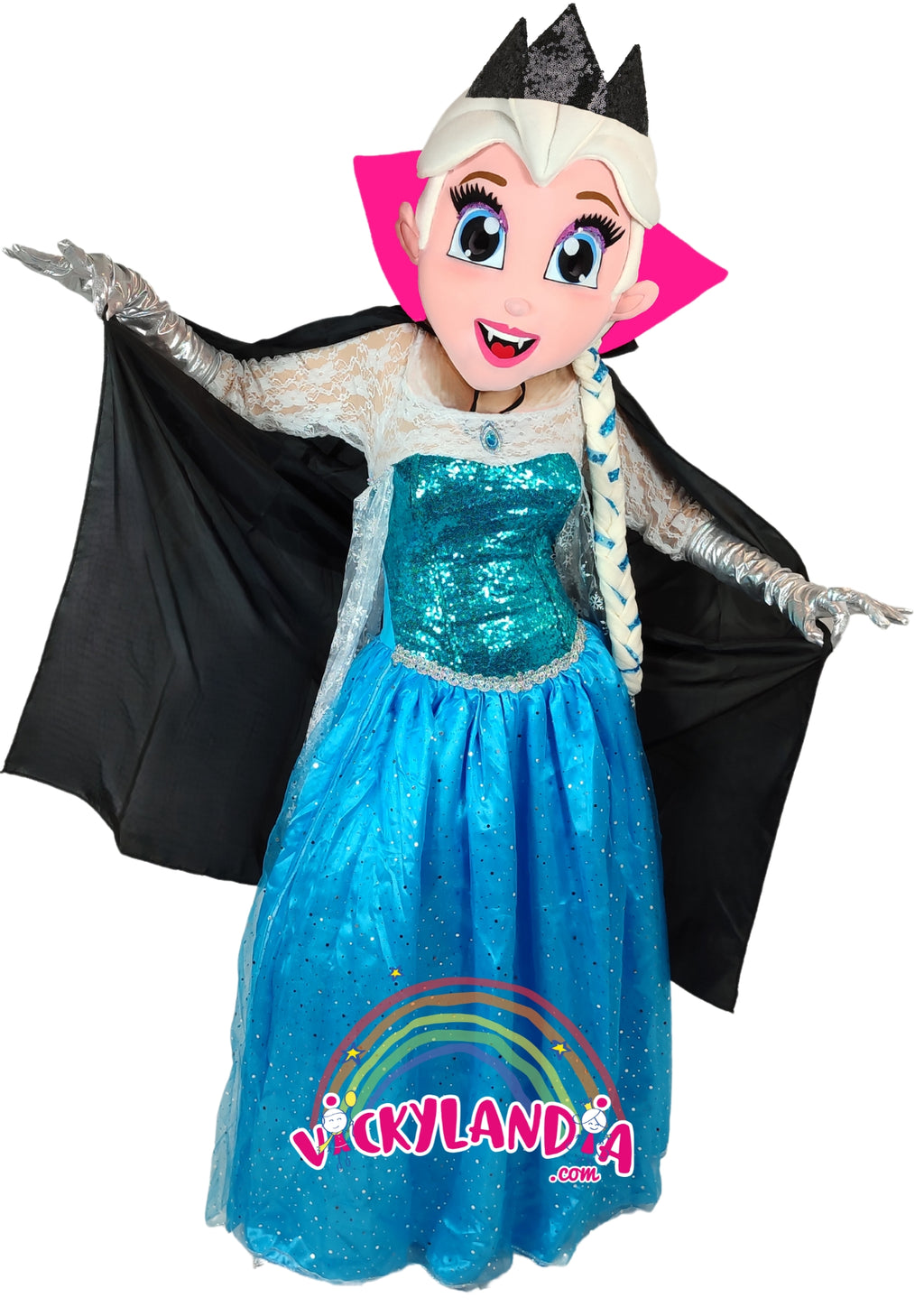 Descubre la magia de nuestro muñeco publicitario de Princesa Vampira del Hielo  en Vickylandia. Son disfraces cabezones perfectos para fiestas infantiles, shows, cumpleaños, estrategias publicitarias, carnavales, fiestas patronales, espectáculos, cabalgatas y cualquier tipo de evento.