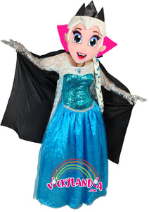 Descubre la magia de nuestro muñeco publicitario de Princesa Vampira del Hielo  en Vickylandia. Son disfraces cabezones perfectos para fiestas infantiles, shows, cumpleaños, estrategias publicitarias, carnavales, fiestas patronales, espectáculos, cabalgatas y cualquier tipo de evento.