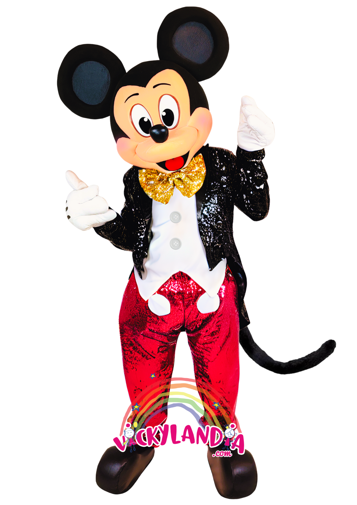 Chaqueta negra, pantalón rojo y una sonrisa que ilumina cualquier fiesta. Ratón Mago Fiesta es ideal para animaciones infantiles, eventos temáticos y promociones que buscan magia, elegancia y alegría. Su estilo clásico y presencia encantadora lo convierten en el favorito de grandes y pequeños.