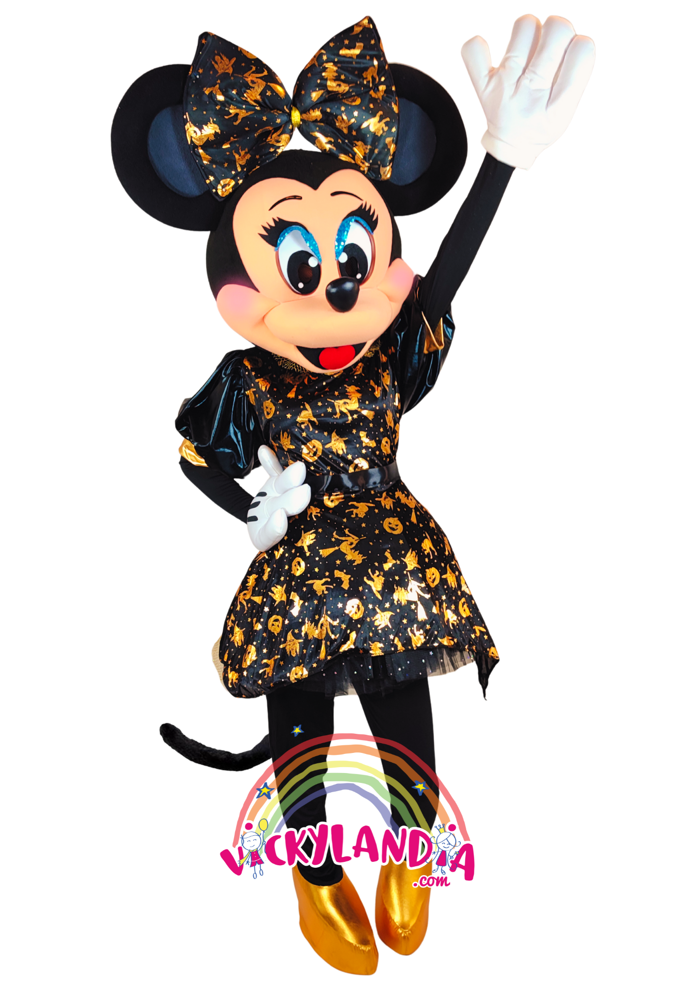 Vestido negro con detalles mágicos, orejitas brillantes y actitud encantadora. Ratoncita Presumida Misteriosa es ideal para animaciones infantiles, eventos temáticos y promociones que buscan estilo, misterio y conexión con el público.