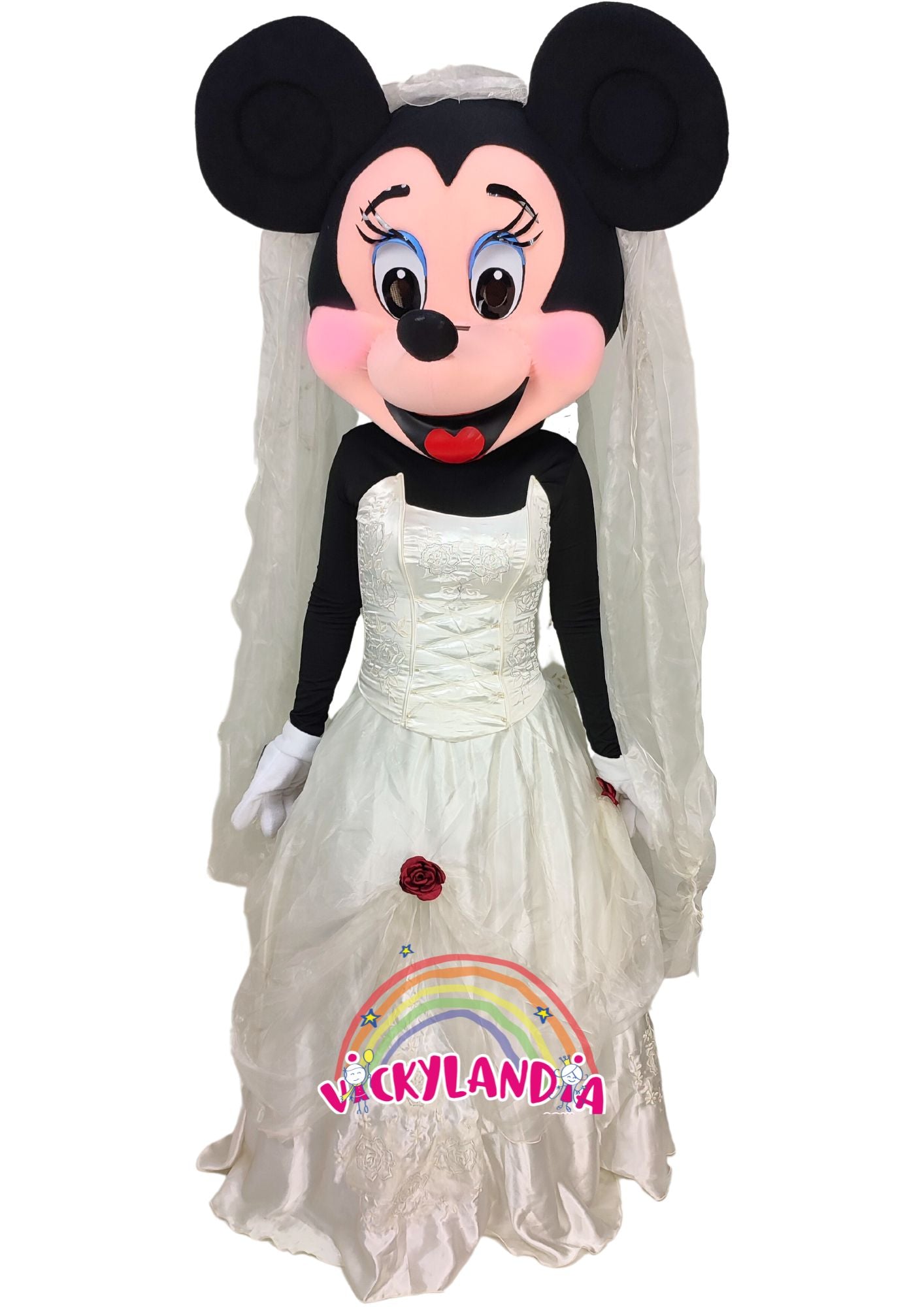 Descubre la magia de nuestro muñeco publicitario de Ratoncita Presumida Novia en Vickylandia. Son disfraces cabezones perfectos para fiestas infantiles, shows, cumpleaños, estrategias publicitarias, espectáculos, cabalgatas y cualquier tipo de evento.
