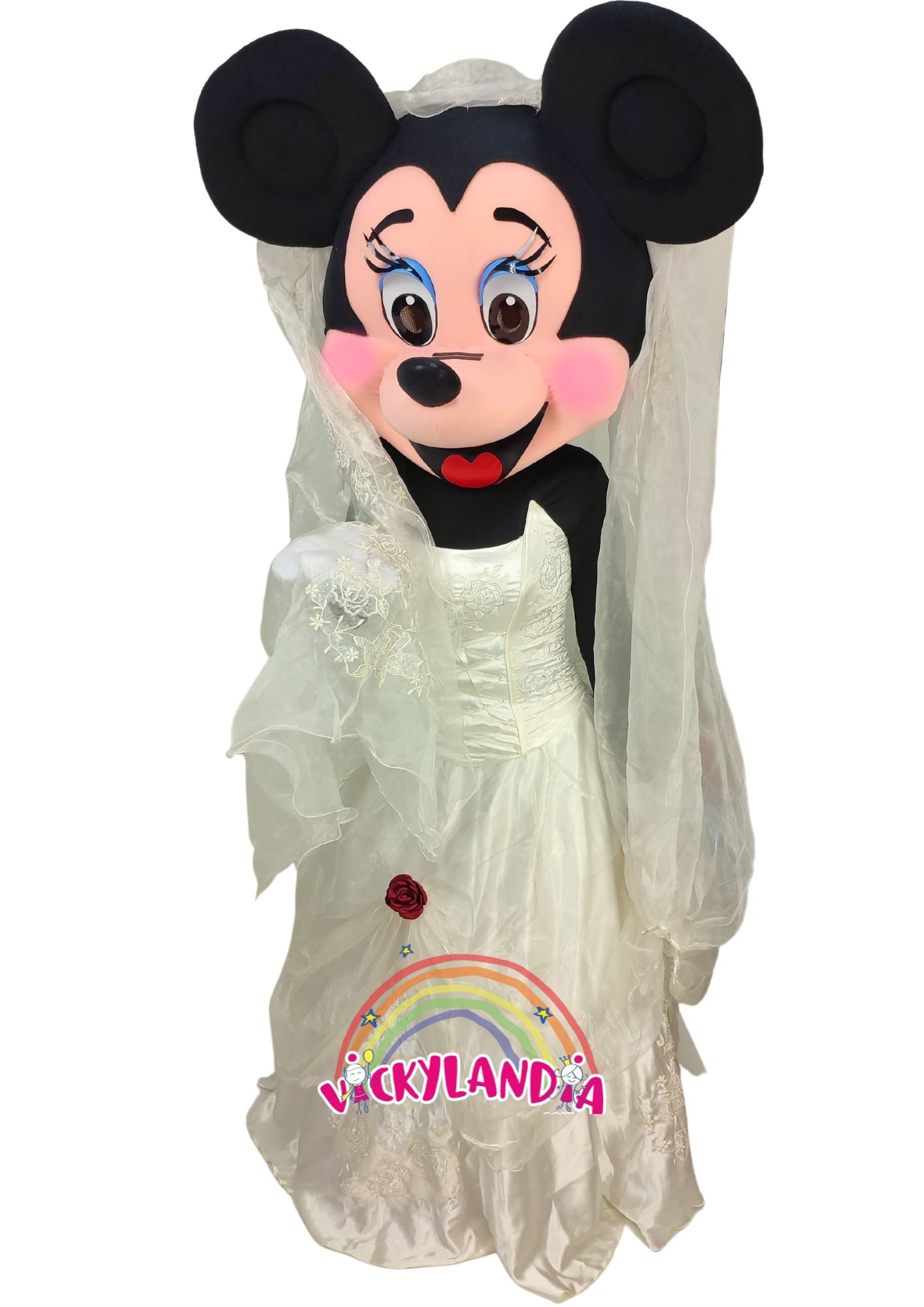 Descubre la magia de nuestro muñeco publicitario de Ratoncita Presumida Novia en Vickylandia. Son disfraces cabezones perfectos para fiestas infantiles, shows, cumpleaños, estrategias publicitarias, espectáculos, cabalgatas y cualquier tipo de evento.