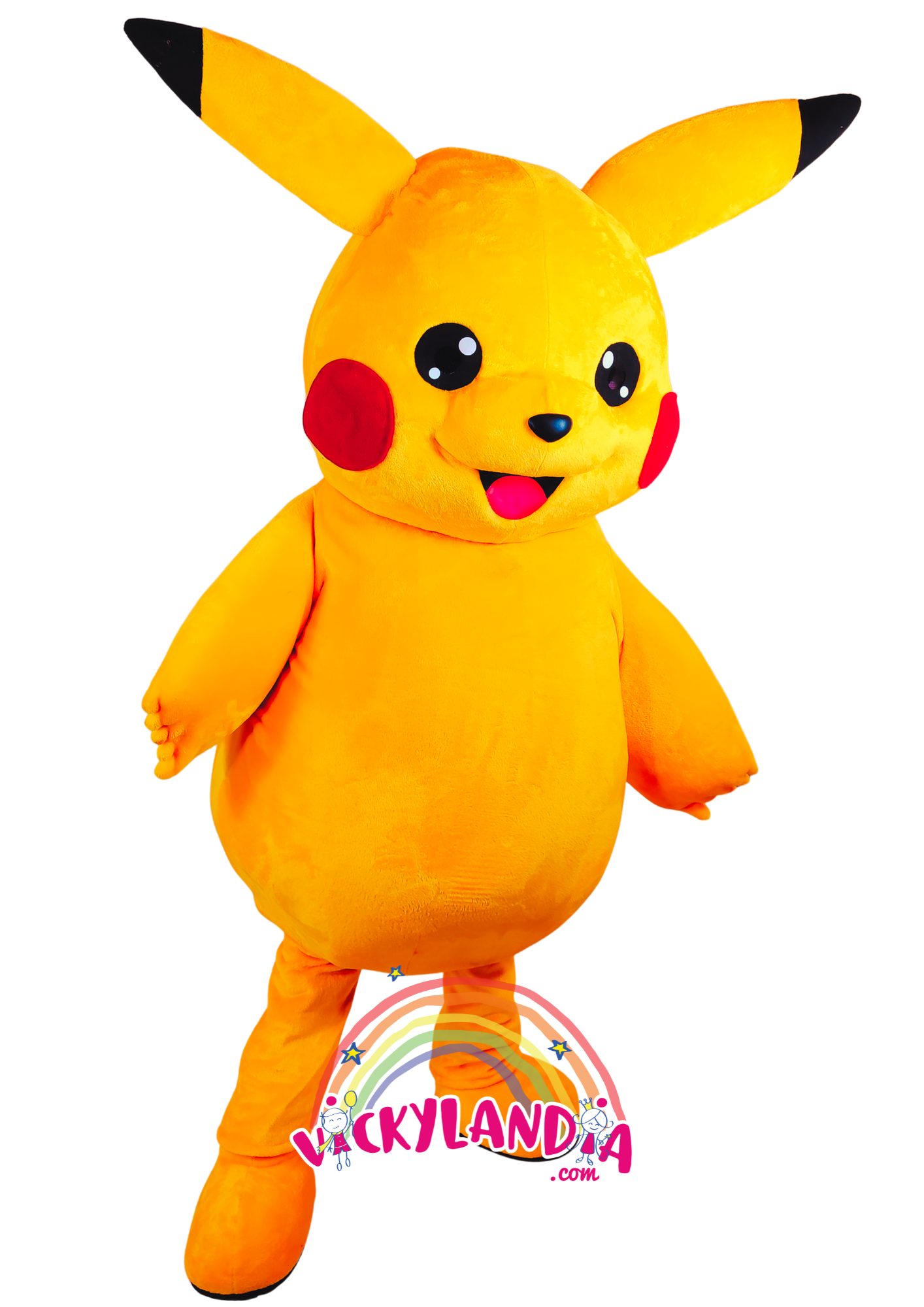 Orejitas puntiagudas, mejillas chispeantes y mirada encantadora. Rayo Roedor es perfecto para animaciones infantiles, eventos temáticos y promociones que buscan energía, ternura y presencia visual.