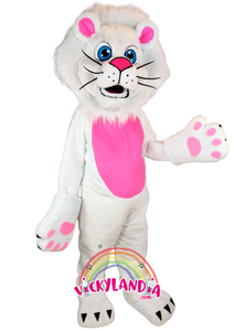 Con melena blanca, ojos azules y barriga rosa, Magnolio el León es la mascota perfecta para animaciones infantiles, eventos temáticos y promociones que buscan impacto visual y ternura.  ¡Un personaje que convierte cada momento en algo inolvidable!