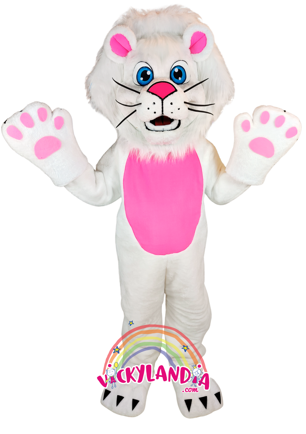Con melena blanca, ojos azules y barriga rosa, Magnolio el León es la mascota perfecta para animaciones infantiles, eventos temáticos y promociones que buscan impacto visual y ternura.  ¡Un personaje que convierte cada momento en algo inolvidable!