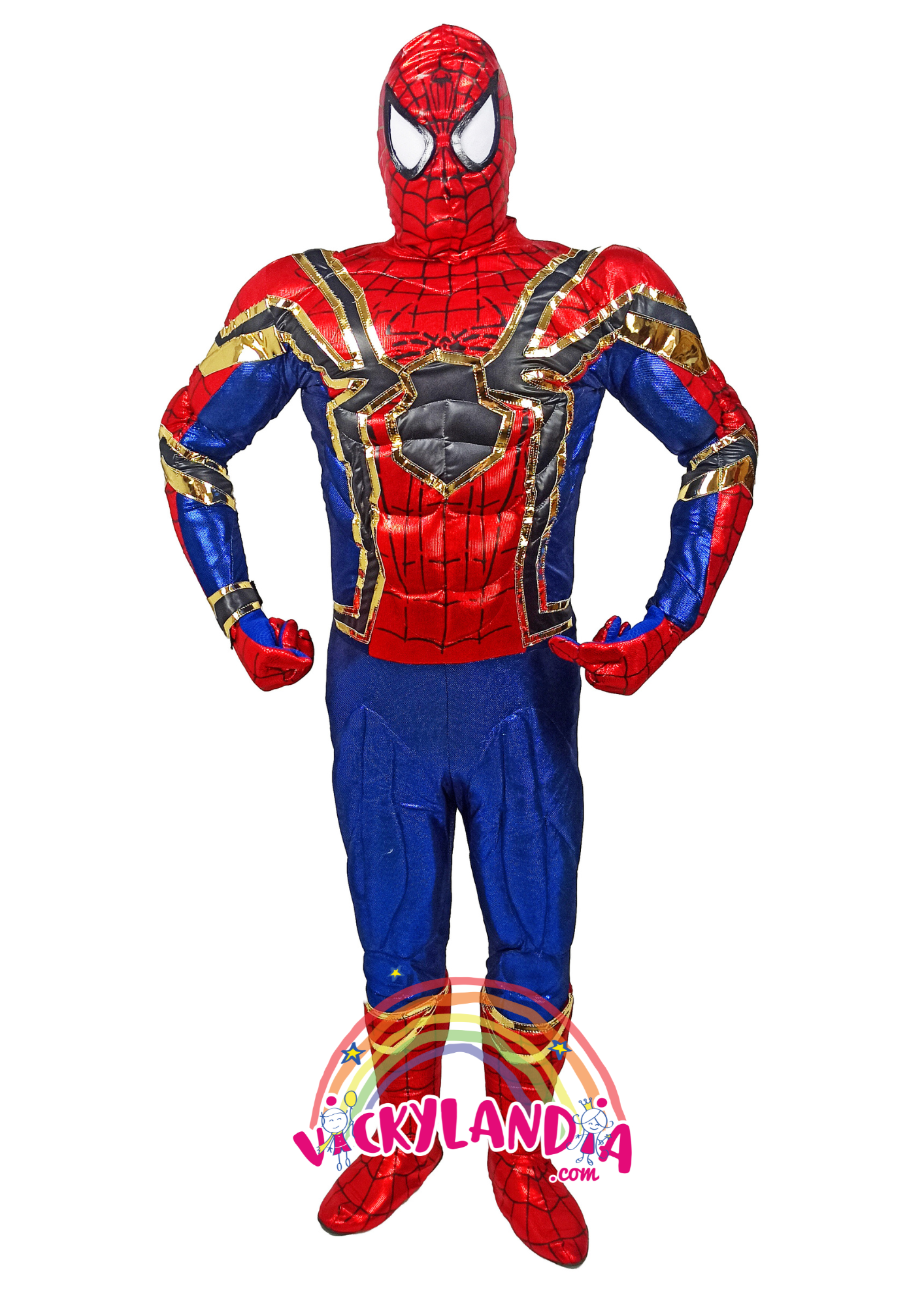 Mirada heroica y actitud imparable. Héroe Arácnido Glamuroso es ideal para animaciones infantiles, fiestas temáticas y promociones que buscan estilo, acción y conexión con el público. Su traje brillante lo convierte en el centro de todas las miradas.
