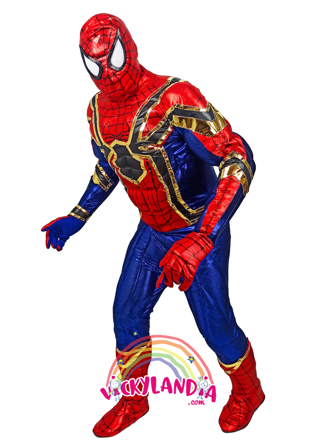 Mirada heroica y actitud imparable. Héroe Arácnido Glamuroso es ideal para animaciones infantiles, fiestas temáticas y promociones que buscan estilo, acción y conexión con el público. Su traje brillante lo convierte en el centro de todas las miradas.